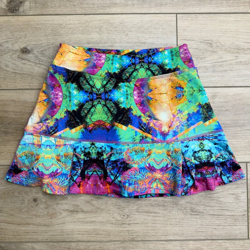 Dona Jo Athletic Skort Running Tennis Golf Pickleball Pockets Abstract Size 1